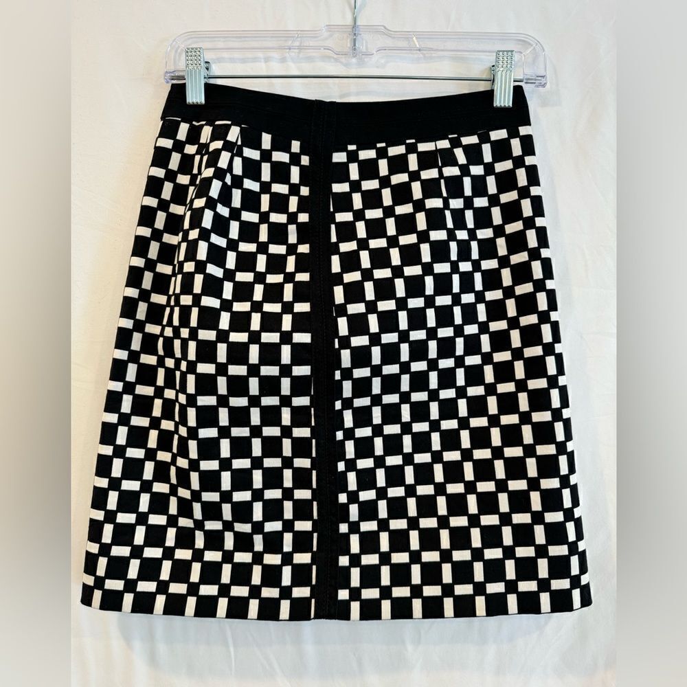 White House Black Market Black and White Checkered Skirt